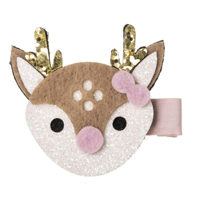 Przejdź do produktu Spinka do włosów dla dziewczynki z brokatem Renifer Siena 