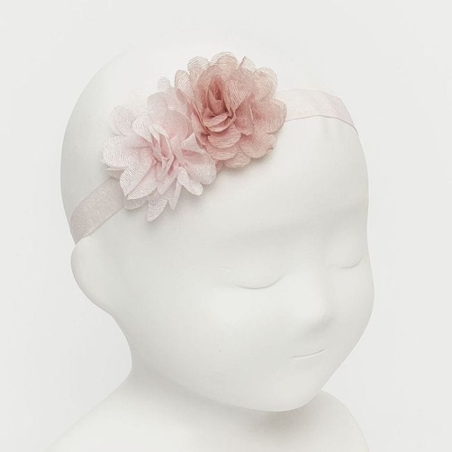 Przejdź do produktu Opaska dla dziewczynki z dwoma błyszczącymi kwiatkami Siena róż