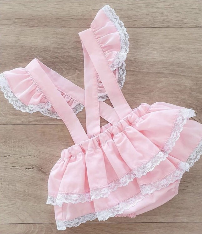 Rampers dla dziewczynki różowy candy pink bloomers