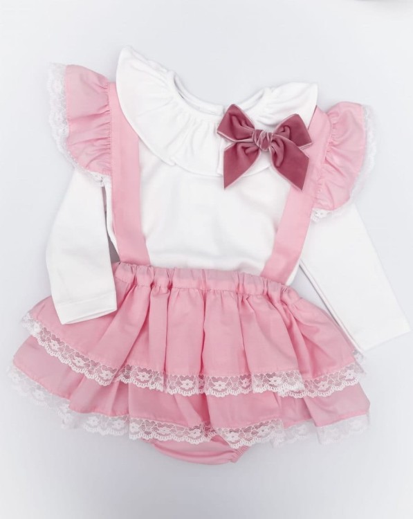 Rampers dla dziewczynki różowy candy pink bloomers