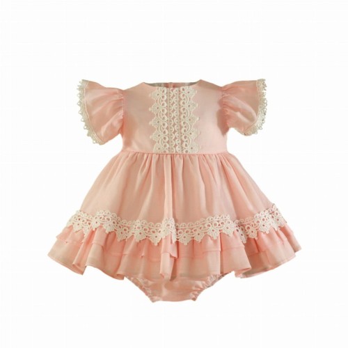 Sukienka bloomers koronka Miranda Textil Salmon Baby148VB