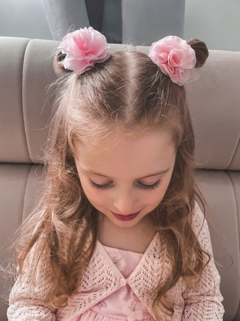 Przejdź do produktu Spinka Siena dla dziewczynki peonia kwiatek różowa