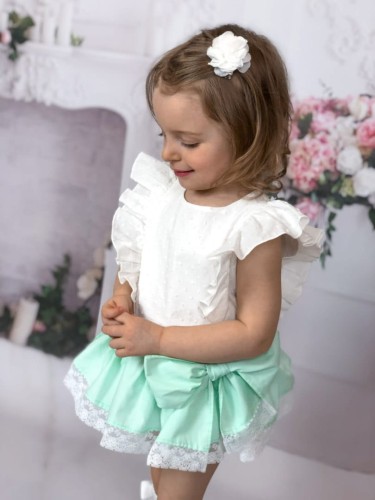 BLOOMERS AQUA VERDE BOWS