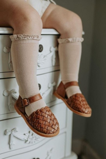 Przejdź do produktu Podkolanówki koronka lace edging socks old rose Condor *544