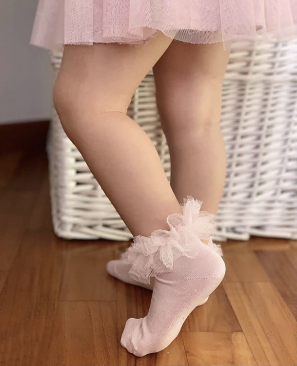 Skarpetki tiul różowe Condor *500