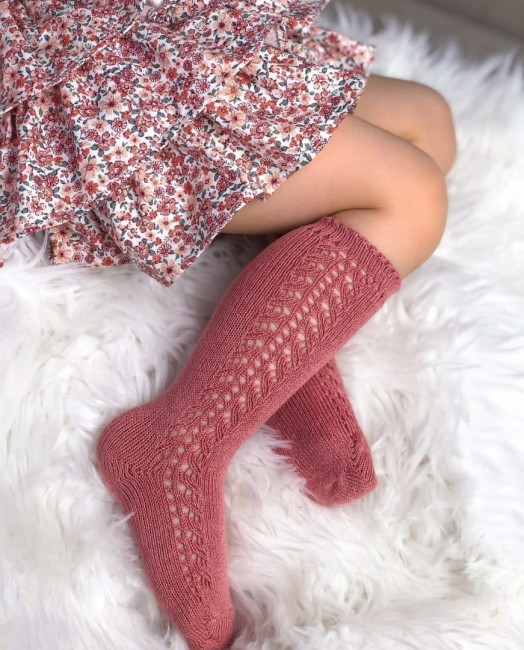 Przejdź do produktu Podkolanówki openwork terracota Condor *126