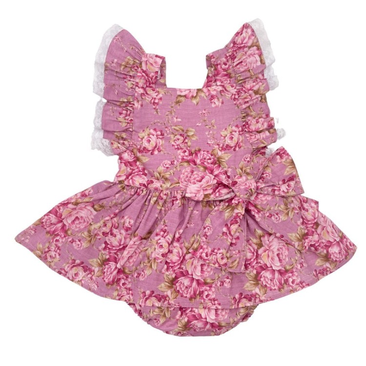 RAMPERS DOLCE PINK FLOWERS BOW