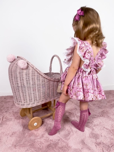 RAMPERS DOLCE PINK FLOWERS BOW