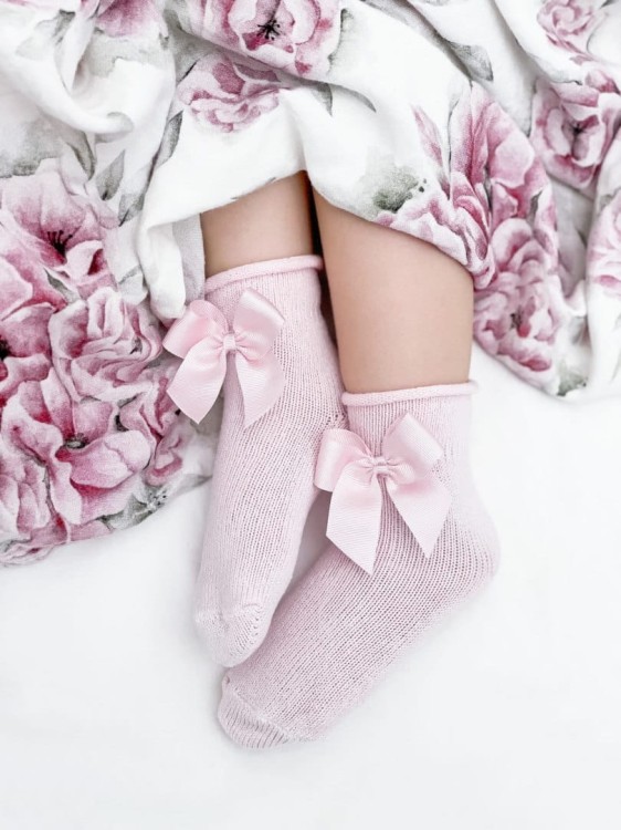 Skarpetki baby warm kokarda różowe Condor *500