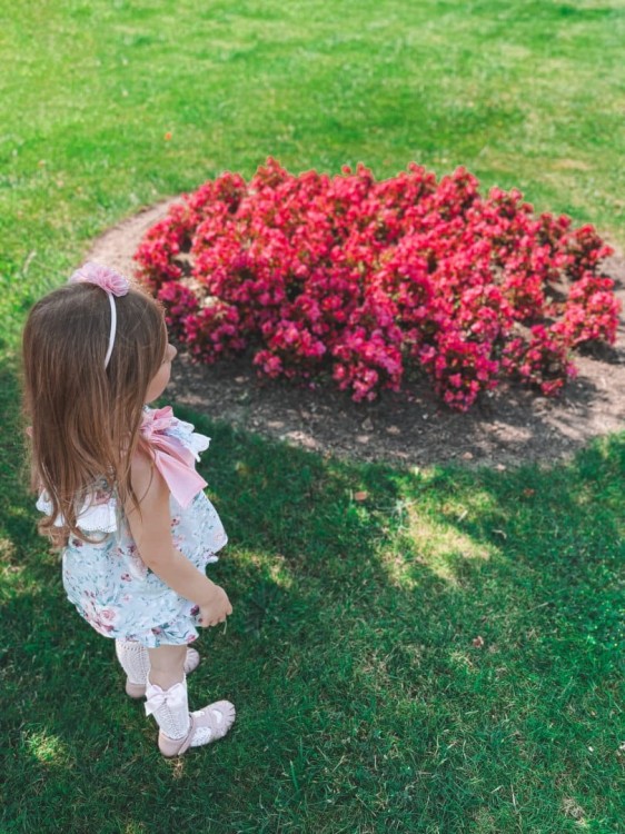 Komplet flower Bloomers bluzka dziecięcy kokardki