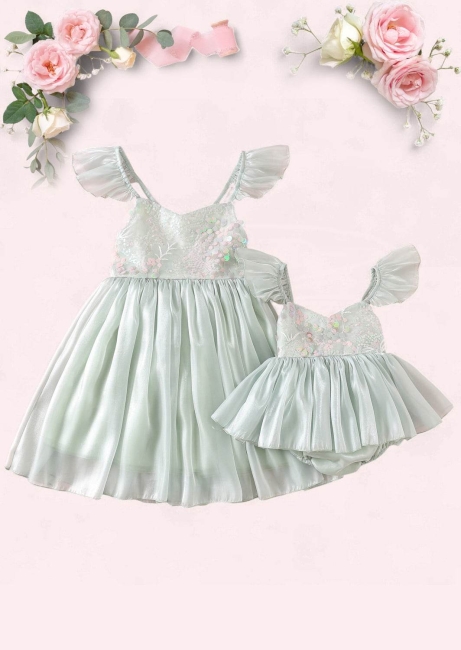 Przejdź do produktu Sukienka mermaid green dla dziewczynki