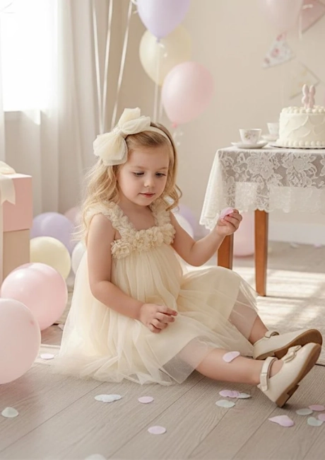 Przejdź do produktu Sukienka tiulowa ecru tutu bella flower