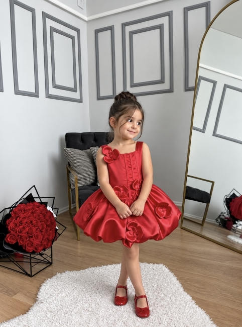 Przejdź do produktu  Sukienka czerwona świąteczna dla dziewczynki Rose Elegance