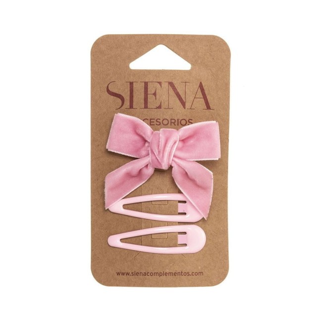 Przejdź do produktu Spinki zestaw bow clip velvet różowe