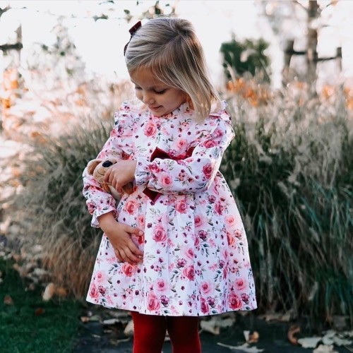BLUZKA BURGUNDY FLOWERS VELVET BOW