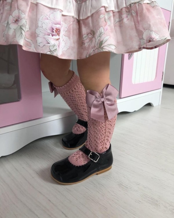 BUTY BALETKI CZARNE KOKARDA OKAASPAIN