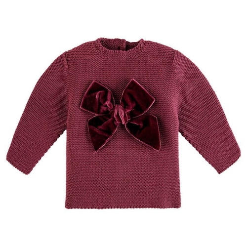 Sweterek kokarda velvet bordo Condor *575