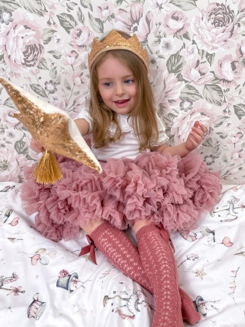 Przejdź do produktu Podkolanówki ażurowe kokarda terracota Condor *126