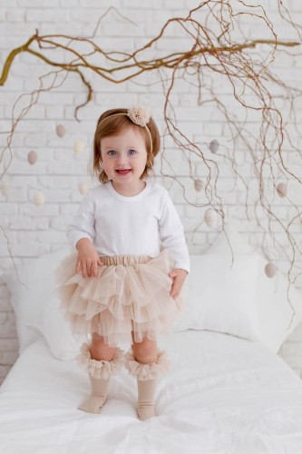 Bloomers tutu beż falbanki tiul Manufaktura
