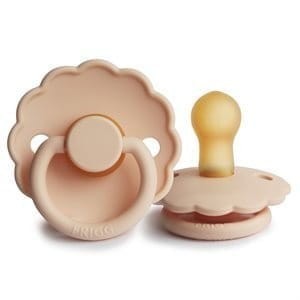 Smoczek FRIGG Daisy Kauczuk Pink Cream 0-6 miesięcy