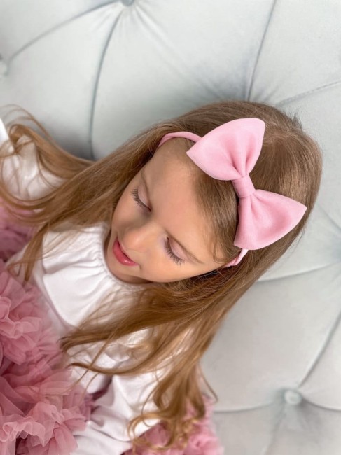 Przejdź do produktu Opaska z kokardą jasny brudny róż