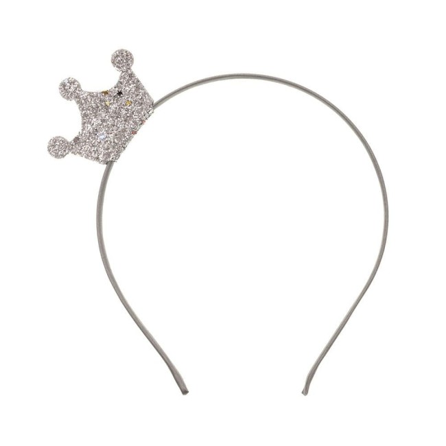 Przejdź do produktu Opaska korona glitter crown urodziny srebna