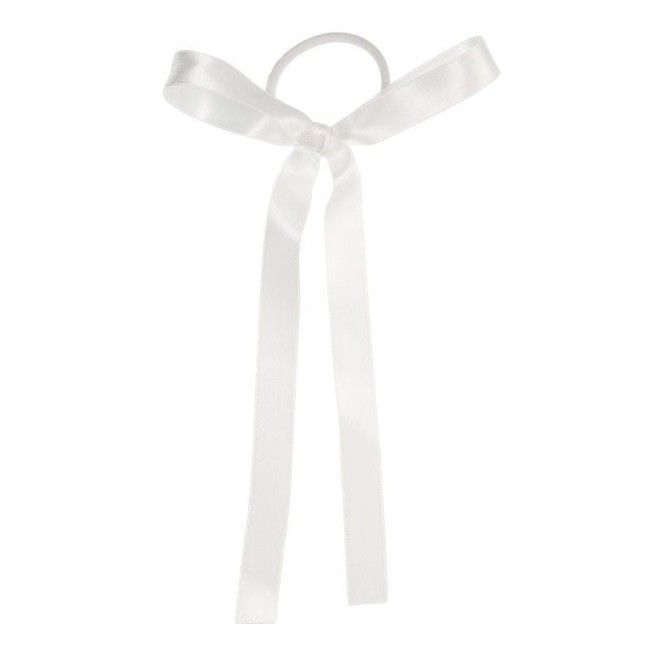 Przejdź do produktu Gumka satynowa długa kokardka Siena biała