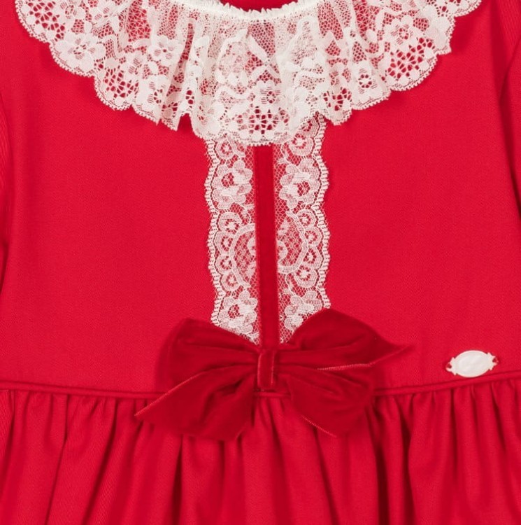 Sukienka czerwona koronka na święta dla dziewczynki Miranda 320127V