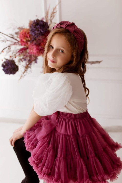 Bluzka z tiulową bufką PUF PUF ecru Manufaktura