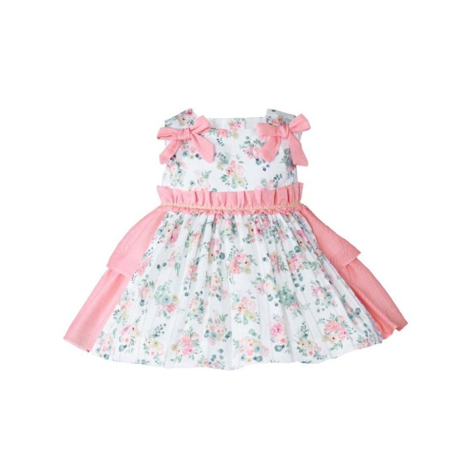 Przejdź do produktu Sukienka falbanki Miranda flowers dziecięca bawełniana kwiatki roczek