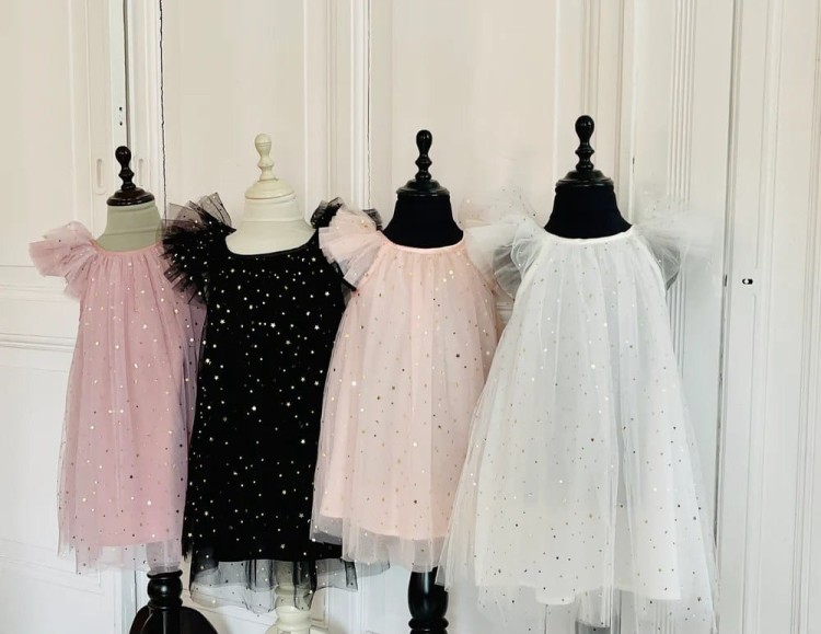 Sukienka tiulowa biała dziecięca STARS &amp; MOON DOLLY BY LE PETIT TOM