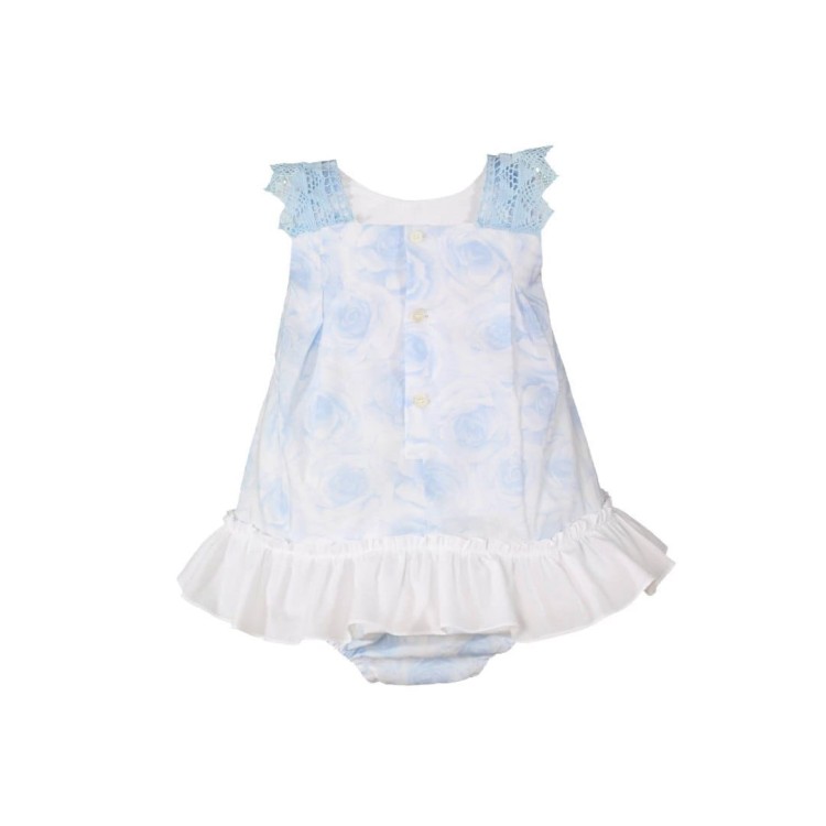 Sukienka błękitna kwiatki flowers Miranda Textil bawełniana