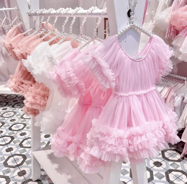 Przejdź do produktu Sukienka tiulowa pudrowy róż dziecięca FRILLY DRESS DOLLY BY LE PETIT TOM