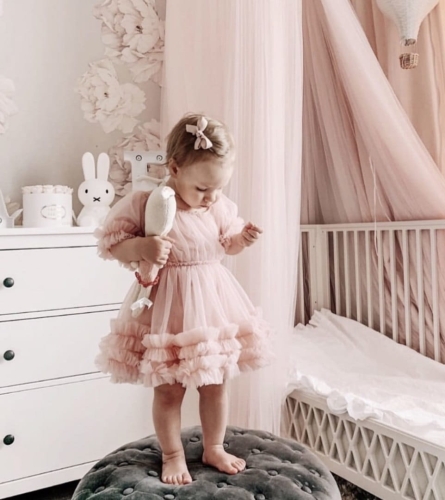Sukienka tiulowa baletowy róż dziecięca FRILLY DRESS DOLLY BY LE PETIT TOM PRE ORDER