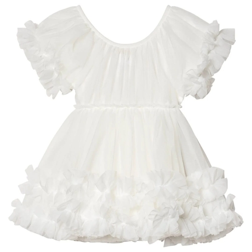 Sukienka tiulowa biała dziecięca FRILLY DRESS DOLLY BY LE PETIT TOM PRE ORDER