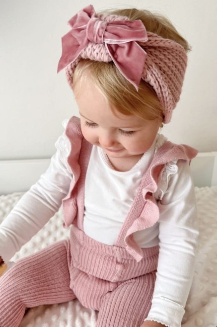 Przejdź do produktu Legginsy na szelkach falbanki brudny róż wings Condor *526