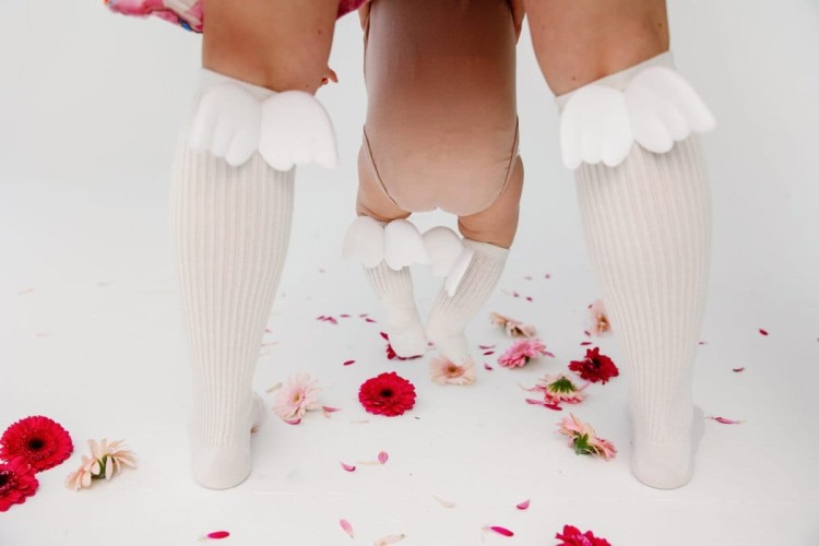 Podkolanówki biały aniołek Mama's Feet