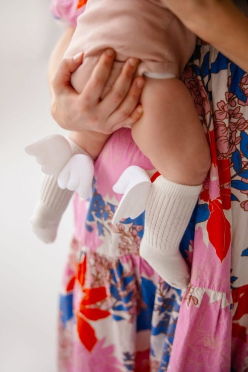 Podkolanówki biały aniołek Mama's Feet