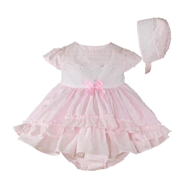 Przejdź do produktu  Sukienka różowa bonetka dla dziewczynki Miranda