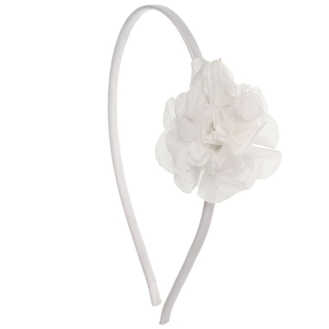 Przejdź do produktu Opaska dziecięca peonia chiffon flower biała Siena