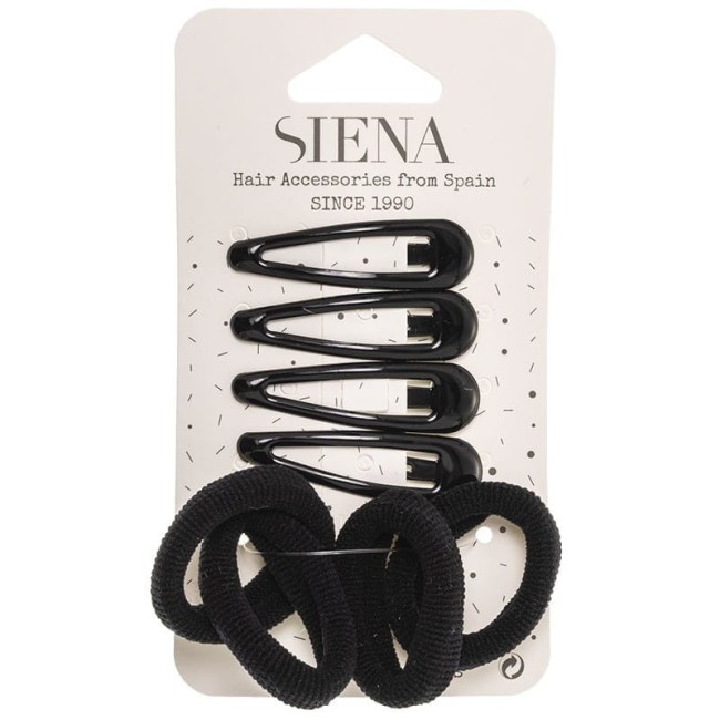 Przejdź do produktu Zestaw spinek i gumek czarne dla dziewczynki Siena