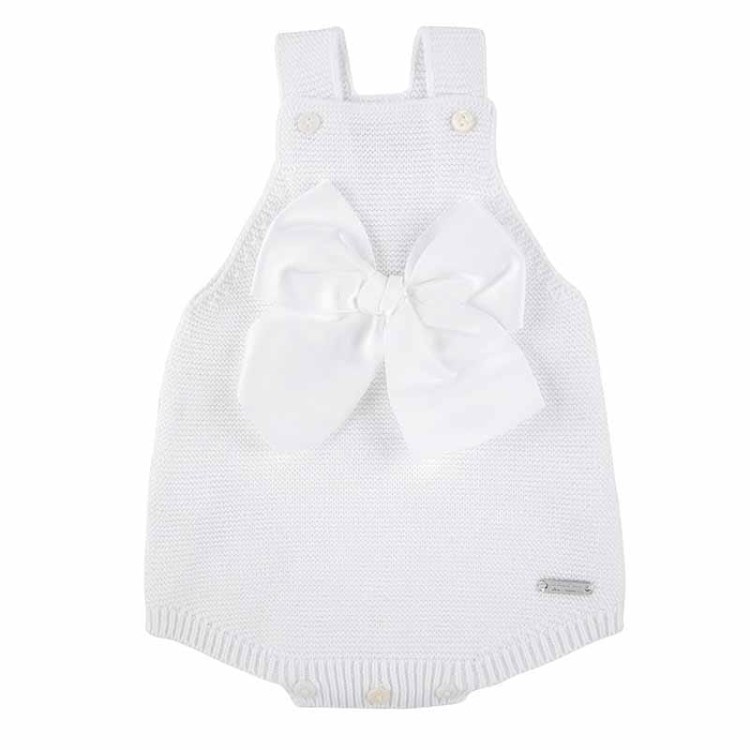 Rampers bawełniany Condor kokarda biały *200