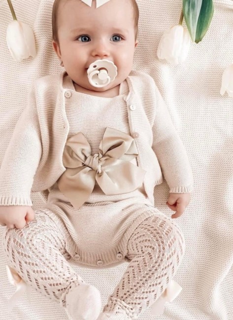 Przejdź do produktu Rampers bawełniany Condor kokarda linen *304