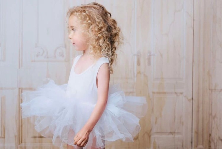 Sukienka tutu balet biała dziecięca DOLLY BY LE PETIT TOM