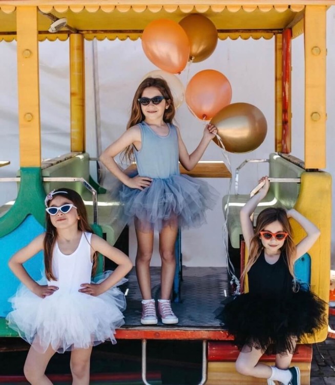 Sukienka tutu balet biała dziecięca DOLLY BY LE PETIT TOM
