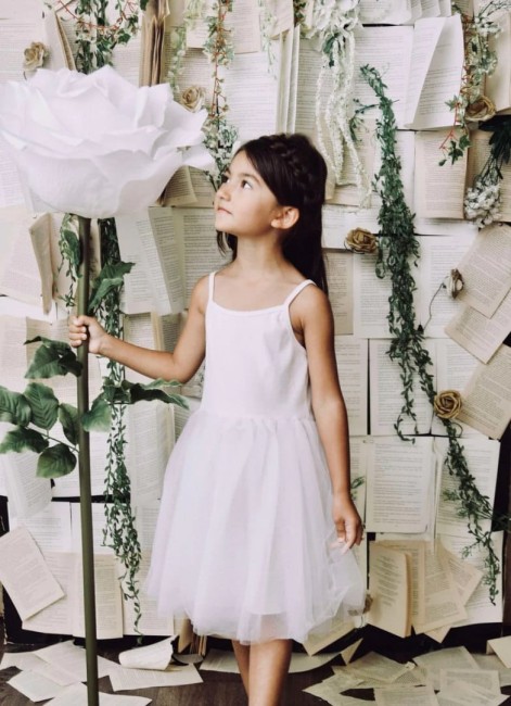 Przejdź do produktu Sukienka biała dziecięca rib cotton DOLLY BY LE PETIT TOM