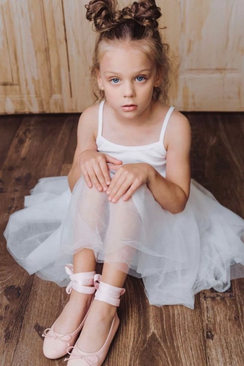 Sukienka biała dziecięca rib cotton DOLLY BY LE PETIT TOM