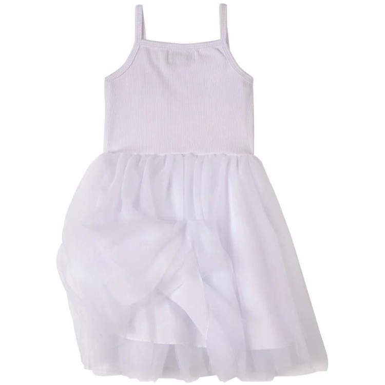 Sukienka biała dziecięca rib cotton DOLLY BY LE PETIT TOM