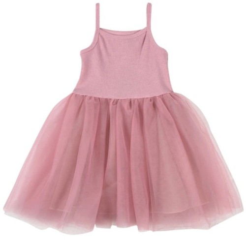 Sukienka różowa dziecięca rib cotton DOLLY BY LE PETIT TOM
