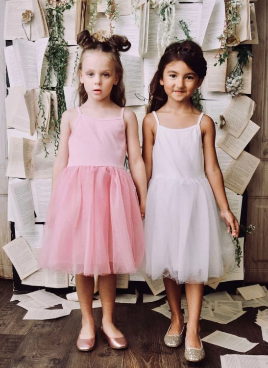 Sukienka różowa dziecięca rib cotton DOLLY BY LE PETIT TOM